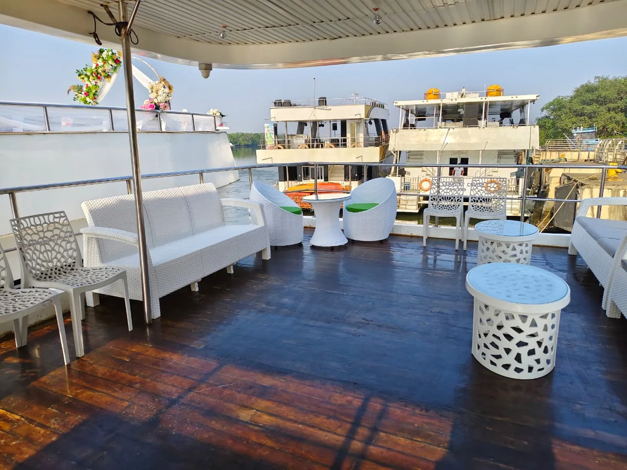 Actual catamaran upper deck